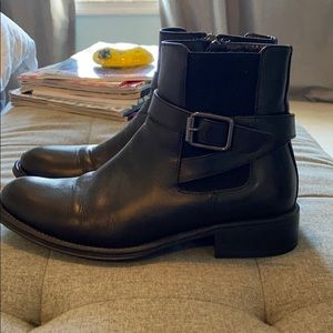 Aquatalia Black Leather Booties